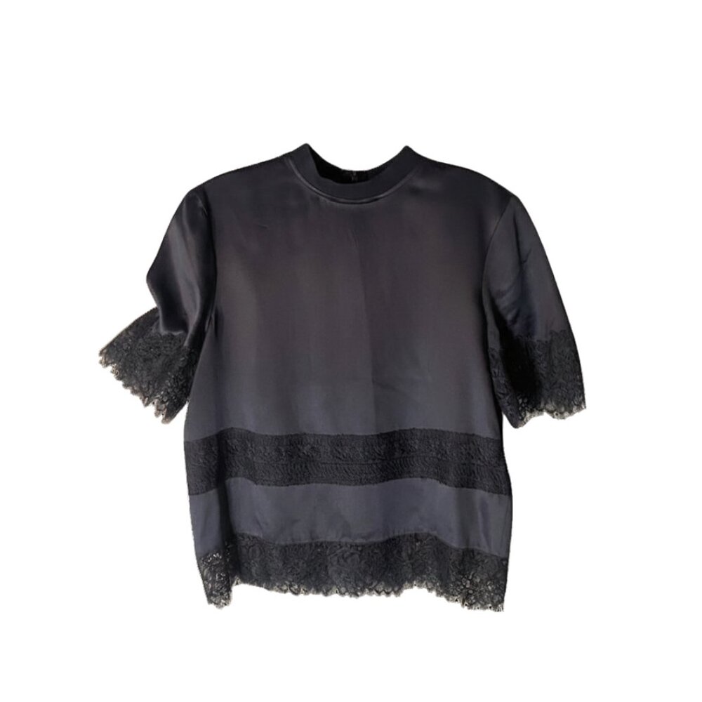 Givenchy Silk & Lace Top | Black Satin Blouse | Riccardo Tisci Era
